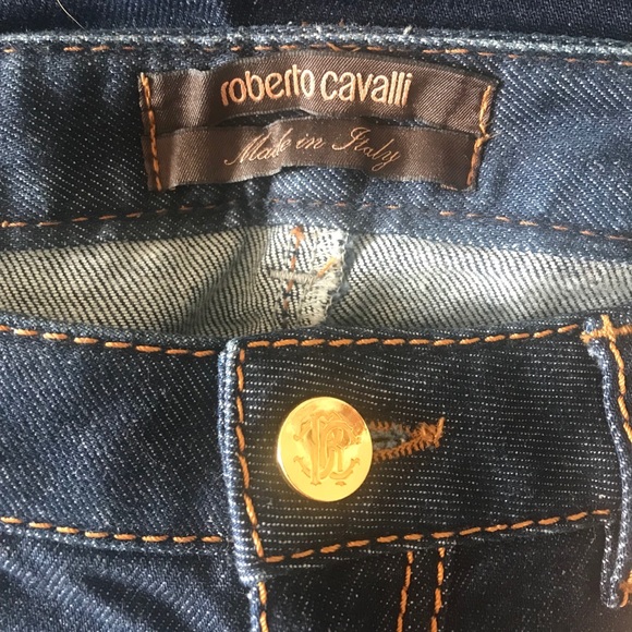 Roberto Cavalli Dark Blue Flare Jeans Sz 42 - Picture 4 of 7